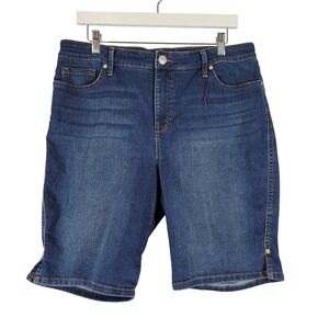 Gloria Vanderbilt Womens Bermuda Jean Shorts Size 14 Blue Denim Slimming
